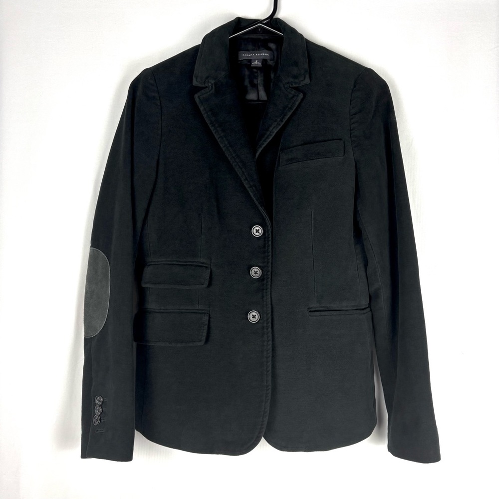 Banana Republic 90’s Velvet with Elbow Panels Button Blazer